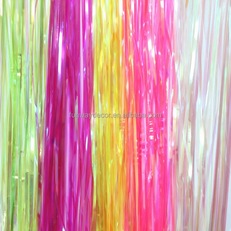 Dazzle Bright Backdrop Curtain 1x 2m 3m Candy Clear Tinsel Foil Fringe Curtains Photo Booth Background for Party Decoration