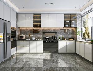 Juego de Muebles de Cocina Modernos de Alta Gama en Madera Contrachapada, Incluye Muebles de Lujo, Cajones de Cierre Suave, Isla de Cocina, Restaurante - Product Image 4