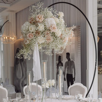 Bunga Hydrangea Phalaenopsis Sutra Putih Real Touch 50cm, Bola Bunga 70cm dengan Ranting untuk Dekorasi Centerpiece Pernikahan