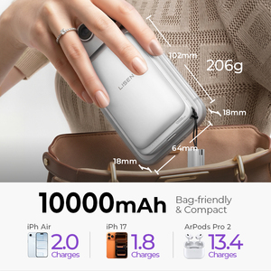 LISEN Qi2.2 25W <span class=keywords><strong>Chargeur</strong></span> Magnétique Portable Sans Fil 10000mAh Batterie <span class=keywords><strong>Externe</strong></span> à Charge Rapide pour <span class=keywords><strong>iPhone</strong></span> 16 17 Pro Max - Product Image 6