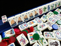 Lot de 165 tuiles de mahjong américaines en acrylique gravées en profondeur, écologiques, motif Nature Mère, modèle MAOJI MJ-072, couleur ivoire, vente en gros OEM personnalisée