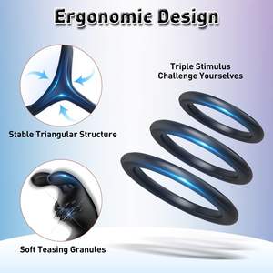 Masseur prostatique portable de haute qualité, jouet sexuel en silicone, anneau vibrant pour homme, produit sexuel pour une durée prolongée - Product Image 6