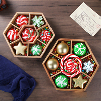 Plateau de service en bois portable décoratif de luxe pour Noël, plateau de présentation de gâteaux, boîte à bonbons, cadeau personnalisé pour la maison, table basse