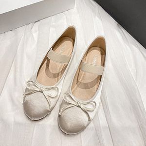 Zapatos de Ballet Mary Jane para Mujer, Planos, Suaves, de Satén de Seda, Ligeros, Transpirables, Antideslizantes, Tallas Grandes - Product Image 4