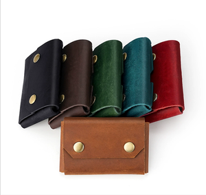 Cartera de Mano de Cuero Vacuno Genuino Hecha a Mano, Estilo Vintage, Patrón Sólido, Crazy Horse, Bolsillo Frontal, Tarjetero Personalizado - Product Image 3