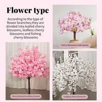 Arbre de cerisier artificiel moderne de haute qualité de 1,2 m, fleurs simulées, pour mariage, remise de diplôme, écologique, fait main