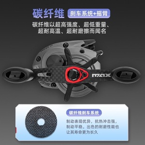 Carrete de Pesca <span class=keywords><strong>Abu</strong></span> <span class=keywords><strong>Abu</strong></span> 26 Modelo MAX-ELITE, Spinning y Baitcasting, para Mano Izquierda, Universal, para Lances Ultra Largos - Product Image 2