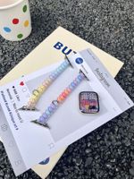 Bracelet élastique arc-en-ciel Upro pour Apple Watch Series 10 9 SE Ultra 2 49mm 46 42mm, bracelet en spirale pour femme et fille