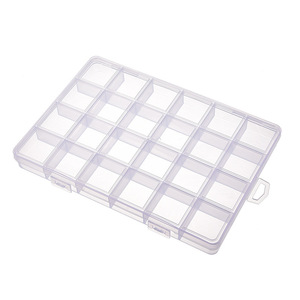 Transparent 24 Compartment Storage Box For Jewelry Organizing With Fixed Dividers Desktop Organizer Case - Product Image 4