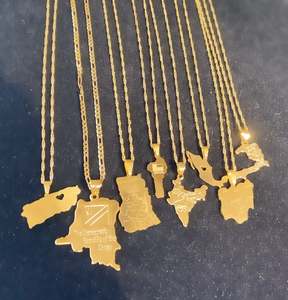 Colliers avec pendentif carte de la <span class=keywords><strong>Tanzanie</strong></span> pour femmes, charme ethnique patriotique, collier personnalisé en acier inoxydable, carte du pays, bijoux de <span class=keywords><strong>voyage</strong></span> - Product Image 2