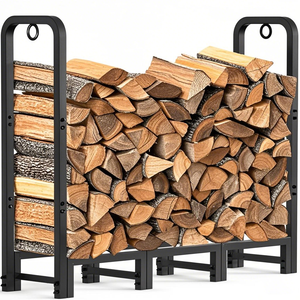 Forma di logo personalizzato in ferro battuto pesante legna da ardere cremagliera per esterni a <span class=keywords><strong>parete</strong></span> legna da ardere Rack - Product Image 3