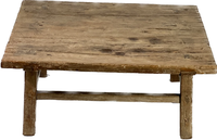 Meubles chinois antiques en bois recyclé Table à thé ancienne Table basse rustique carrée naturelle et solide