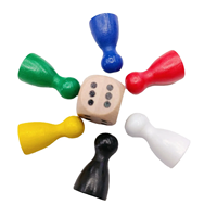 Coloré personnalisé enfants peint en bois humanoïde pièces jeu de société accessoires créatifs personnalisé 16/12/17 dés pion jeu d'échecs