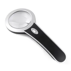 Curved 6X LED Magnifying Glass with Lamp for Elderly Reading and Newspaper Optical LED Light Customizable OEM Support