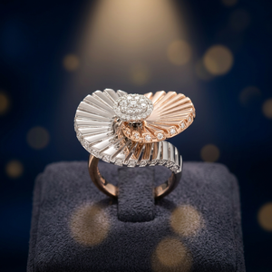 Anillo de Diamantes Naturales de Corte Redondo al por Mayor en Oro de 18 Quilates (Blanco, Rosa o Amarillo) - Product Image 1