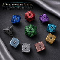 Jeu de dés en métal Dés du MDN Jeu RPG Donjons et Dragons Dés en métal polyédriques de couleur personnalisée