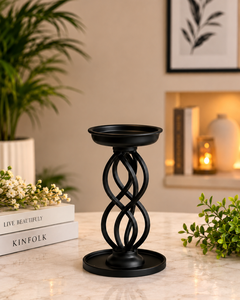 Modern Black Metal <b>Twisted</b> Pillar <b>Candle</b> Holder – Elegant Decorative Tabletop <b>Candle</b> Stand party decoration <b>candle</b> Stand - Product Image 3
