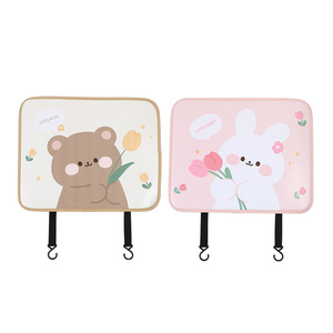 Housse de siège arrière de voiture en cuir imprimé motif ours mignon, protection anti-taches pour l'intérieur de la voiture - Product Image 5