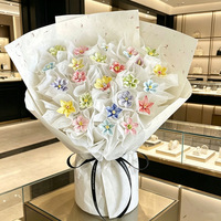 Bouquet de fleurs préservées faites à la main de Jingdezhen, cadeau idéal pour la Saint-Valentin, la fête des mères, pour maman, petite amie