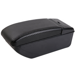 Boîte d'accoudoir de voiture double en <span class=keywords><strong>cuir</strong></span> PU noir pour Peugeot <span class=keywords><strong>307</strong></span> 7 Glissière USB et accessoires d'intérieur design double couche - Product Image 2
