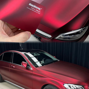 Euromaster fabbrica 1.52*17m Ultra opaco colori cambiati pellicole in vinile rosso avvolgono rotolo per auto avvolgimento decorazione del corpo - Product Image 1