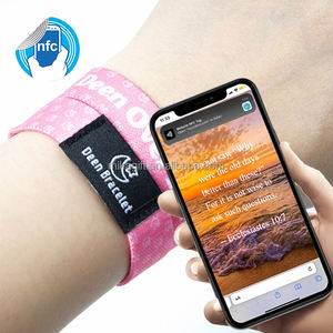 สายรัดข้อมือยืดหยุ่นได้ทั้งสองด้านพิมพ์ซับลิเมชันแบบกำหนดเองมีป้ายกำไลแท็ก NFC - Product Image 6