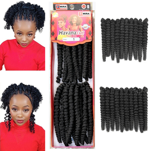 2 Paquetes de Cabello Sintético para Trenzas Afro Kinky Twist Havana Curl Pre-enlazado de 8 Pulgadas y 250g, Extensiones de Cabello para Trenzas Estilo Rizo Español - Product Image 1