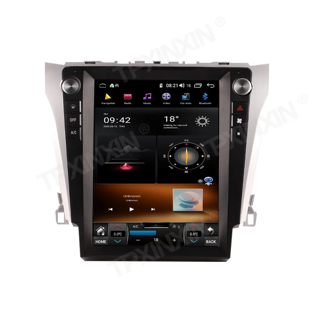 Tesla Style Bildschirm Android 12 Carplay GPS Navigation Auto Stereo Head Unit Radio Radio Player Für Toyota Camry 2013-2017 DSP