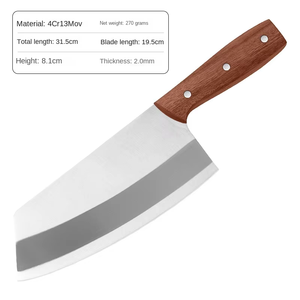 Cuchillo de <span class=keywords><strong>carnicero</strong></span> chino de acero inoxidable Vintage de 8 pulgadas con mango de palisandro para carnicería de cocina Industrial - Product Image 4