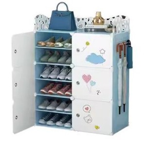 Multi Layer Dustproof <b>Shoe</b> <b>Rack</b> Plastic Freestanding Modern Design For Dormitory Entrance <b>Storage</b> Solution - Product Image 5