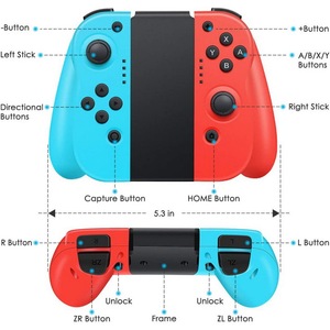 Sundi ตัวควบคุมเกม BT ไร้สายสีแดงและสีฟ้าสำหรับ n-SWITCH Pro Lite joyycon - Product Image 1