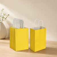 100 sacs de courses biodégradables en papier kraft, 10 couleurs assorties, 8,3x4,3x10,6 pouces, avec poignées, promotion, fête d'enfants, mariage, vacances