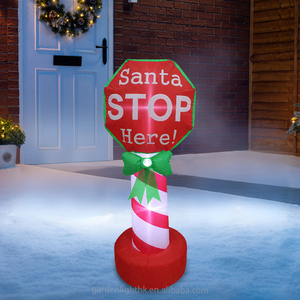 IP44 Impermeable DC Light up Ecológico Navidad Inflable Decor 4FT Stop Sign LED incorporado para Home Lawn Holiday Party - Product Image 1