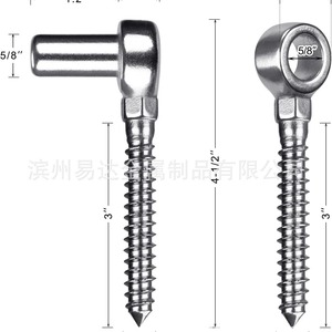Stainless Steel Wood Threaded Bolt 58mm American Style Industrial Grade Unc Thread Zhenguang Surface Treatment - Product Image 4