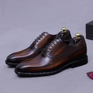 Korean-style casual leather shoes with low heels for men, painted color <b>small</b> leather shoes, genuine leather large-sized Oxford - Product Image 3