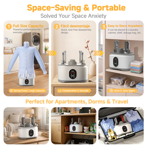 Séchoir à linge <span class=keywords><strong>automatique</strong></span> 3-en-1 portable, machine à repasser les vêtements, anti-plis, pour la maison, l'appartement <span class=keywords><strong>et</strong></span> les voyages - Product Image 5