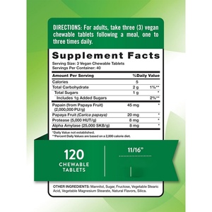 Tabletas Masticables de Enzimas ODM/OEM, Mezcla de Superautoscultivos y Enzimas Digestivas, Promueven la Digestión - Product Image 2