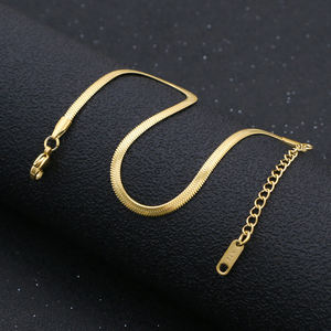 मिठाइयां महिलाओं <span class=keywords><strong>14k</strong></span> सोना मढ़वाया स्टेनलेस स्टील पैर कंगन नाग चेन पायल Herringbone पायल पैर गहने - Product Image 6