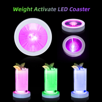 Sous-verres lumineux à LED et sous-verres pour tasses, rappel de consommation d'eau pour les fêtes - Style moderne, matériau ABS, impression sérigraphiée
