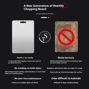 Hai mặt thép không gỉ Thớt treo lỗ cho hộ gia đình nhào cán nhà sản xuất bán buôn 'cắt khối - Product Image 3