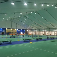Tentes de sport en aluminium à toit polygonal incurvé en forme de pêche, pour terrain de basket-ball, tennis, football, gymnase, équitation, arène, chapiteau