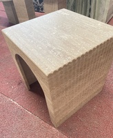 Table basse carrée en travertin, style moderne et minimaliste, avec éléments décoratifs, pour salon, bar à domicile, mobilier d'hôtel, table de chevet