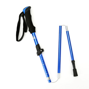 Bâton de randonnée pliable Jungle Leopard en alliage d'aluminium, 5 sections, avec poignée courbée, pour la randonnée et les activités de plein air - Product Image 4