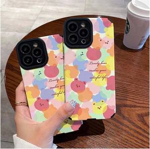 เคสโทรศัพท์มือถือหนังเทียมพิมพ์ลายหัวหมีแบบเต็มหน้าจอสำหรับ <span class=keywords><strong>iPhone</strong></span> 8 <span class=keywords><strong>x</strong></span> XR XS 11 12 13 14 15 16 PRO MAX - Product Image 2