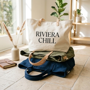 Custom New Fashion Logo Color Cotton <b>Long</b> Handles Tote <b>Bag</b> Shoulder Handle Printed Canvas Letter Pattern Zipper Closure - Product Image 1