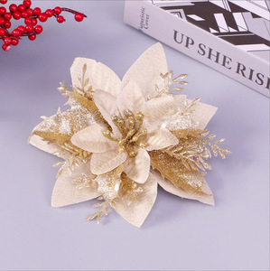 Wholesale <strong>Christmas</strong> Flower Glitter Powder Hollow Out Artificial Flower <strong>Christmas</strong> Decoration <strong>Christmas</strong> Tree Flowers - Product Image 5