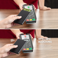 TILONSTAR Tempat Kartu Tipis Berbahan Aluminium Anti RFID dengan Desain Pop-up yang Dipatenkan untuk Pria dan Wanita