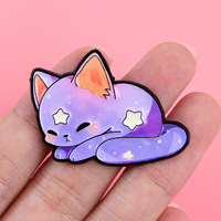 8 styles de pin's en émail chat galaxie mignons, broches chaton espace étoilé Kawaii, badges de revers chat nébuleuse colorés pour la décoration de sacs à dos