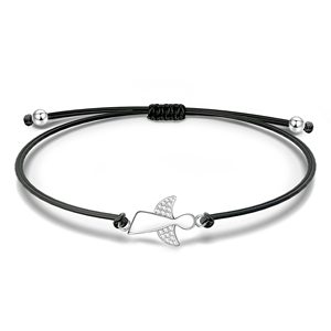 Pulsera B21T Hecha a Mano con Cordón Trenzado <span class=keywords><strong>de</strong></span> Acero Inoxidable, Bañada en Plata, con Dije <span class=keywords><strong>de</strong></span> Ángel <span class=keywords><strong>para</strong></span> Mujeres y <span class=keywords><strong>Niñas</strong></span> - Protección Religiosa Romántica - Product Image 2