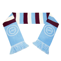Écharpe de Supporter Double Face en Tricot Acrylique Personnalisable pour Clubs de Football, Vente en Gros, Écharpe Football Angleterre
